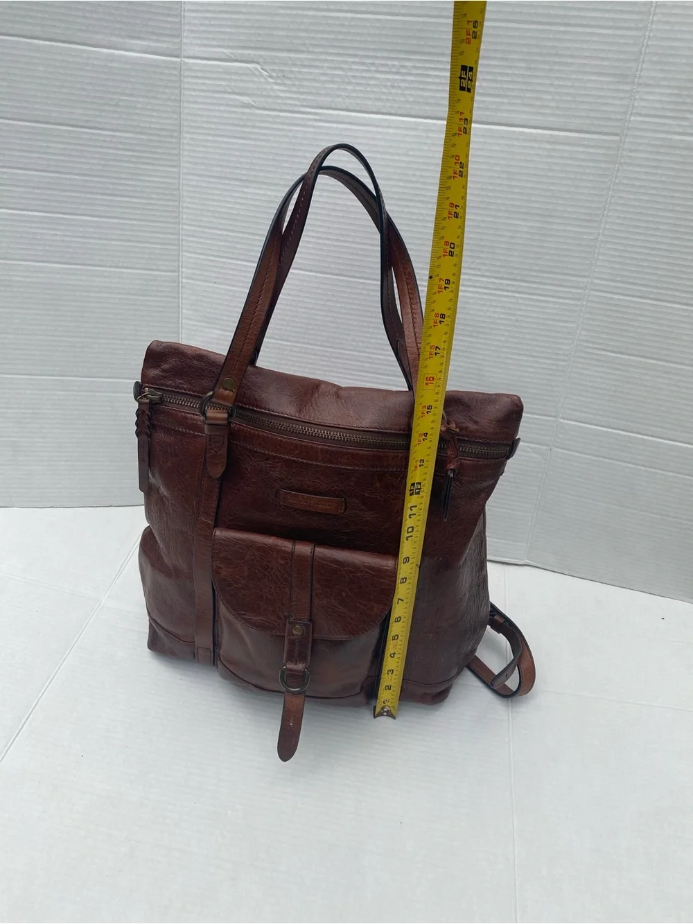 Authentic FRYE Josie Leather Backpack Tote Bag - Dark Brown 🤎✨🤍🤎